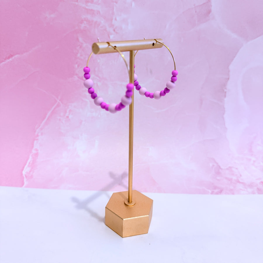 Candy Beaded Hoops