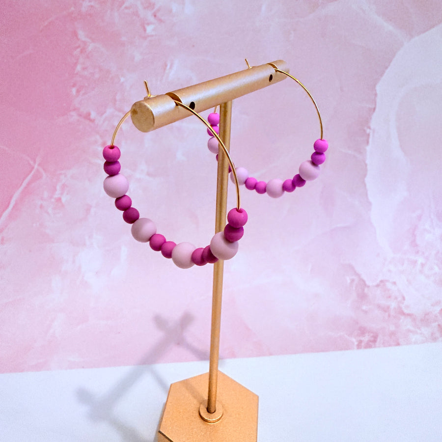 Candy Beaded Hoops
